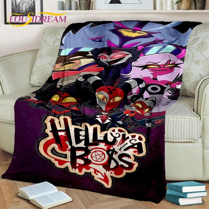 3D H-Helluva Boss Blitzo H-Hazbin Hotel Cartoon Blanket,Soft Throw Blanket for Home Bedroom Bed Sofa Picnic Office Cover Blanket