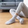 Skiing Thermal Layer Socks Thickened Coral Fleece for Men, Striped Mid-calf Socks, Soft Winter Gift Women Fuzzy Crew Winter, Cold Weather Warm