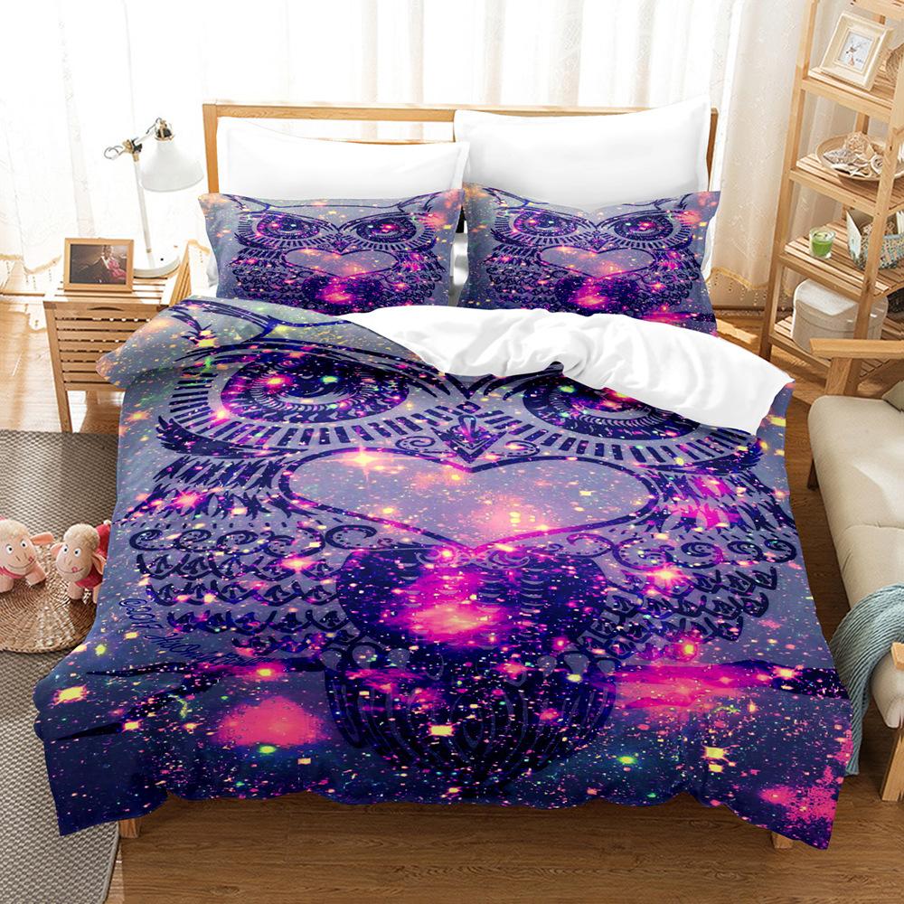 Cartoon Cute Animal 3D Digital Printing Three-piece Set, Bedding