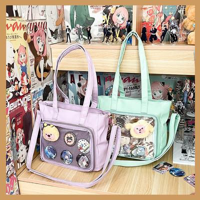 Dziewczęca codzienna przezroczysta duża dwuwymiarowa przypinka na pasek torba na ramię crossbody pain bag damska torba na korepetycje Lilith