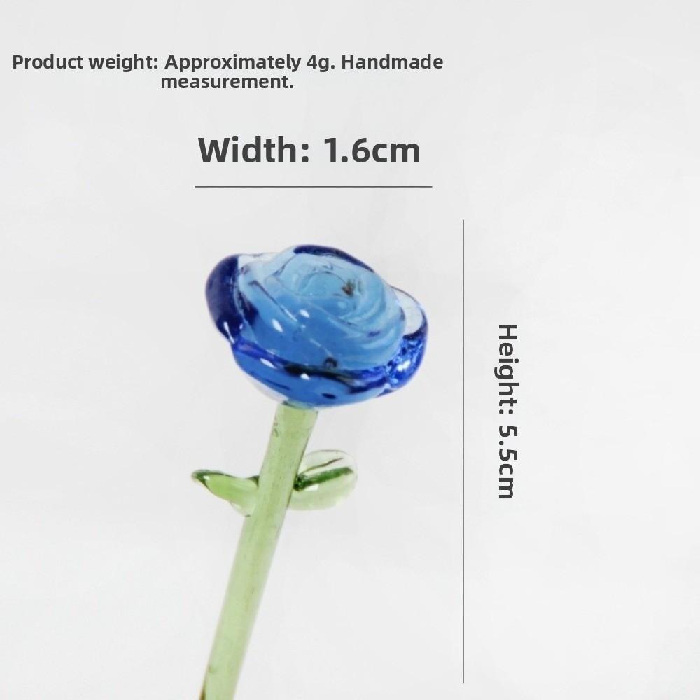 Mini Glass Flower Bouquet Colored Glaze Handcrafted Floral Sculpture  Home Room Decoration