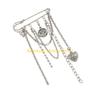 F26C Pants Shortener Pin Alloy Fringe Safety Pin Decorative Brooch For Clothing Jeans