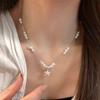 2026 Trendy Pearl & Flower Necklace: Elegant Layered Clavicle Chain for Women