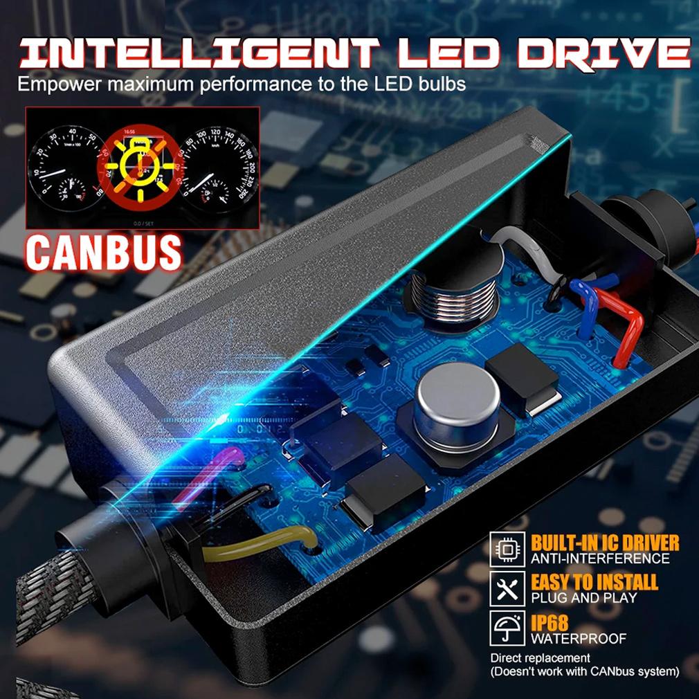 2 szt. 40000LM 150W H1 H4 H7 LED Canbus H8 H11 9005 HB3 9006 HB4 9012 Hir2 Turbo Led żarówki do reflektorów 6000K biała lampa samochodowa podwójna miedziana rura reflektora