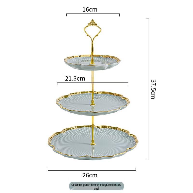 Scalloped 3-Tier Ceramic Serving Platter