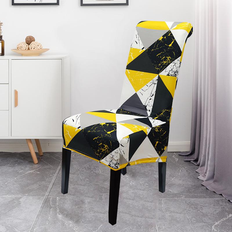 Xl Size Printed Chair Cover Geometric Look High Back Chair Covers Designed For Dining Room Area Wedding Hotel Kitchen Home Stretch Chair Case