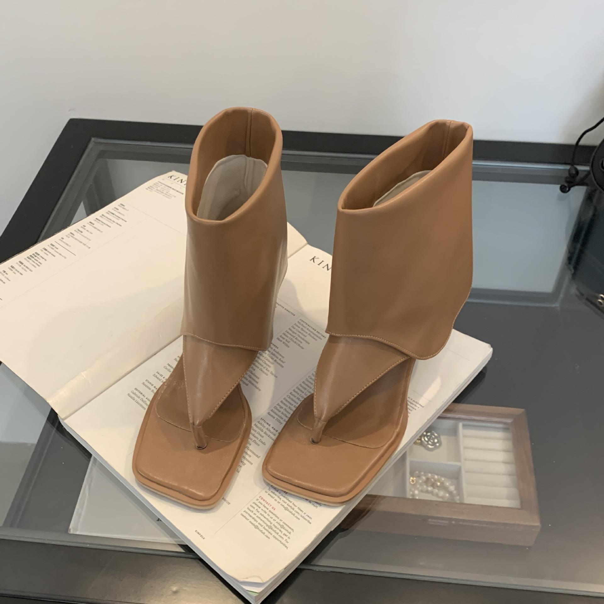 

Женские модные ботильоны в римском стиле с квадратным носком, сексуальные босоножки на толстом каблуке 40 верблюд