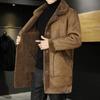 Lapel Thickened Double Sided Pellet Fleece Coat for Men's Winter New Youth Mid Length Coat