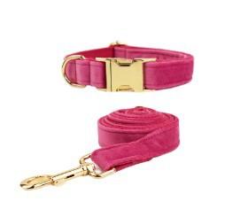 Rose Velvet Pet Collar Dog Collar Chest Back Leash Dog Chain Dog Chest Bow XS