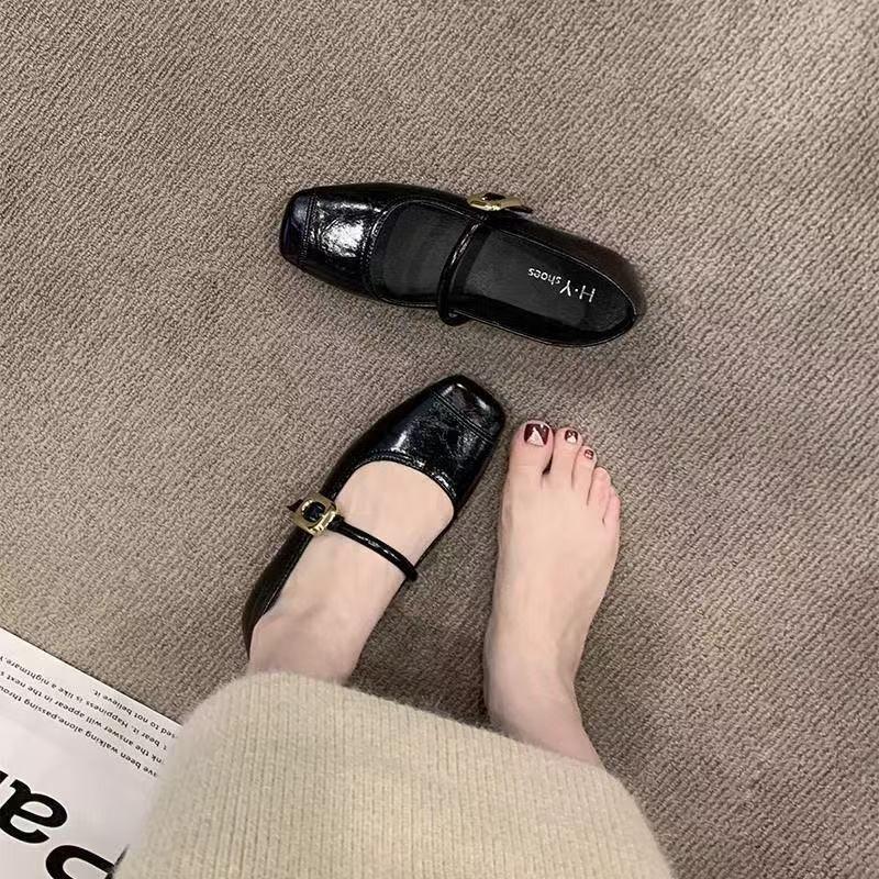 Premium retro Mary Jane shoes, light mouth shoes, autumn flat-soled women's shoes with skirts, small leather shoes, soft-soled single shoes