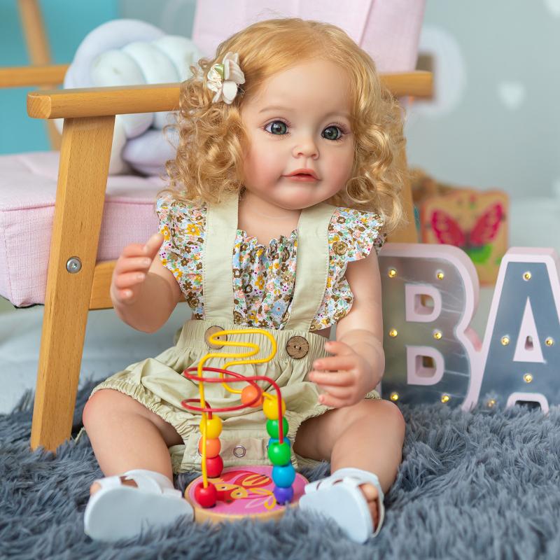 22 Inch Full Silicone Body Reborn Dolls Alive 55 Cm Cute Suesue Rooted Hair Newborn Babies Doll Soft Vinyl Real Life Simulation Doll Kid Festival Gift