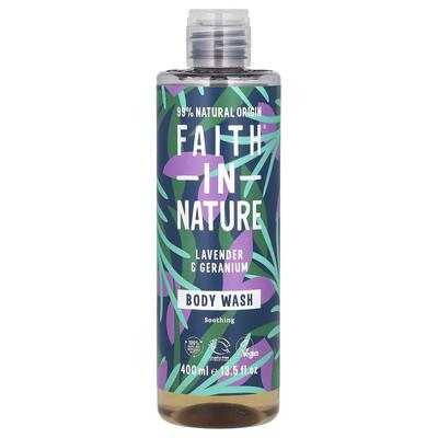 Faith in Nature, Körperwaschmittel, Lavendel & Geranie, 13.5 fl oz (400 ml)