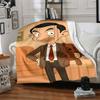 1 st Mr. Bean Teddy Flanellen Plaid HD Geprint Lichtgewicht Zacht Warm Deken voor Alle Seizoenen voor Bank, Bed, Reizen, Kamperen Machinewasbaar