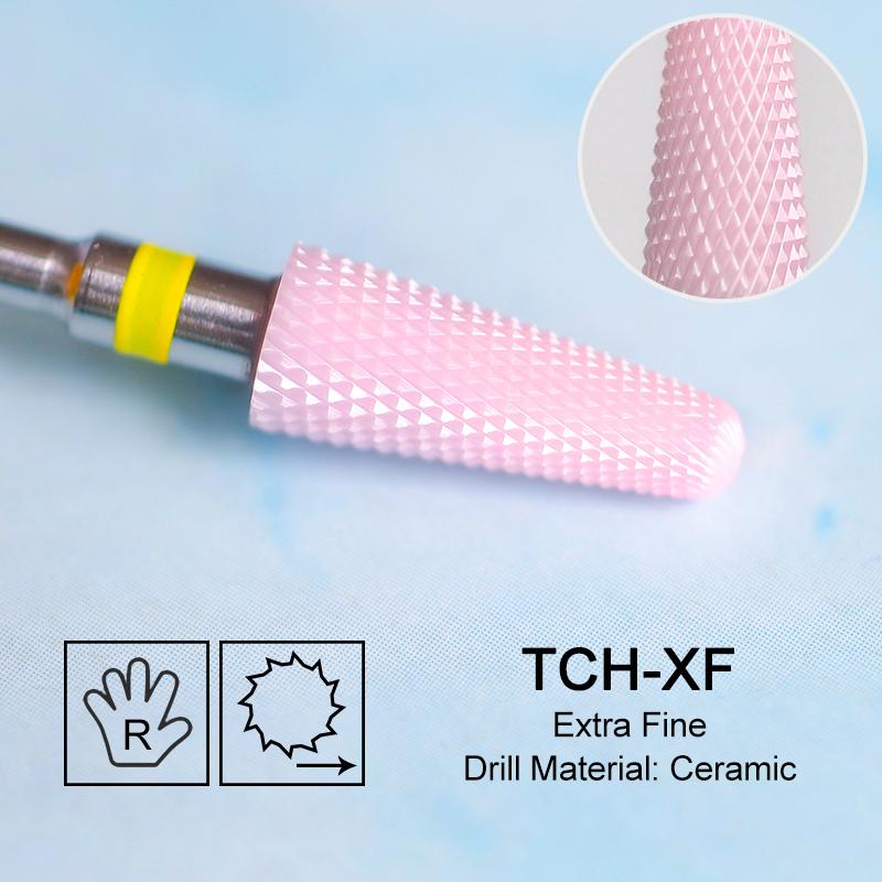 Ceramic Milling Cutter Flame Carbide Nail Drill Bits Pink Gel Remover Electric Machine Drills Polishing Peeling Nails Art Tools