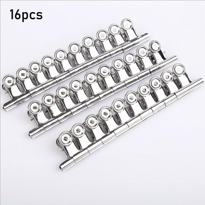 8/16pcs Stainless Steel Sealing Clips, reusable multi-functional clips suitable for use in kitchens,offices and home accessories
