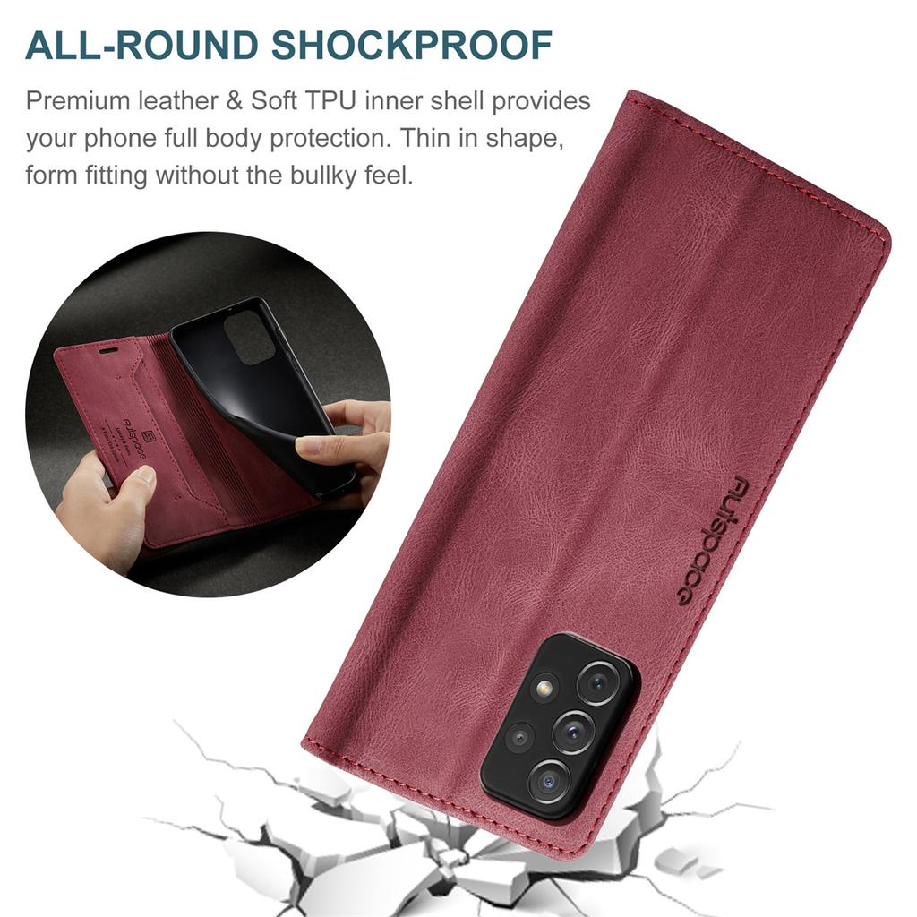 Premium Vintage Leather Wallet Case for Samsung Galaxy A33 5G - RFID Protection Flip Cover with Card Slots, Shockproof Retro Style (4 Colors)