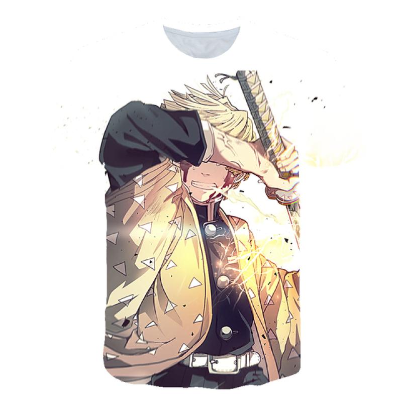 1-14 Jahre alt Cartoon Demon Slayer Print T-Shirts Jungen Mädchen Sommer Kinder Kleidung 3D Druck Kurzarm O-Ausschnitt Tops T-Shirts