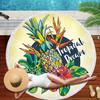 Tropical Fruit Pineapple Beach Towel Microfiber Floral Bath Shower Towels Round Beach Blanket Summer Swimming Shawl Yoga Mat