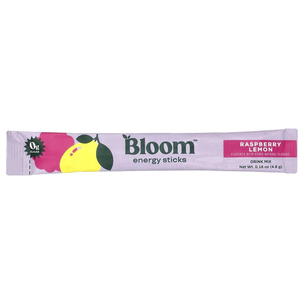 Bloom, Energy Sticks, Raspberry Lemon, 10 Stick Packs, 4.6g (0.16oz) Each