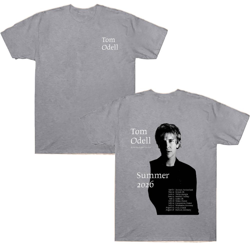Tom Odell Tour 2026 T Shirts 100%Cotton Short Sleeve Male Tshirt O-neck Print T Shirt His Band Present The Wonderful Life Tee Unisex funny shirts