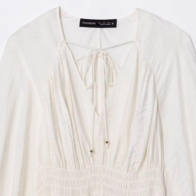 Araltay New Arrival Fashion Style Women's Clothing Fashion All-Match Minimalist Pure Color Ruched Shirt Tops 1300636