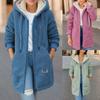 Women's Fleece Hooded Long Coat Zipper Warm Sherpa Lined Winter Outerwear