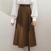 Women's High Waist A-Line Swing Skirt - Off-White, Small To Large, 2024 Spring/Autumn Collection