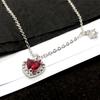 925 Sterling Silver Luxury Quality Jewelry Red Heart Necklaces With Pendant For Women Accessories Wholesale Jewellery Argent 925