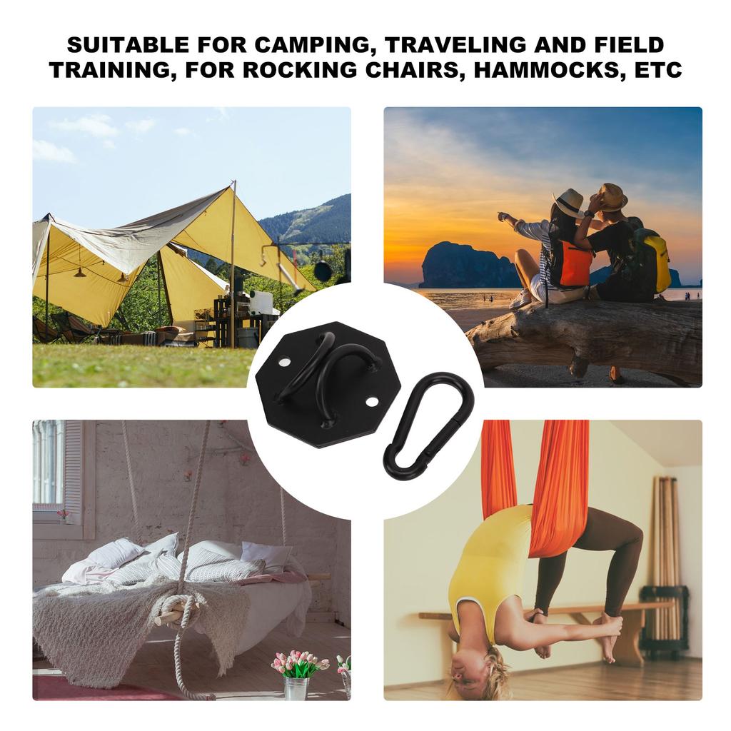 Hammock Mounting Plate Wall Mount Ring Hooks Hanging Kit with Screws for Camping Traveling Field Training