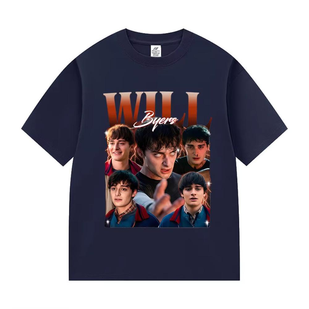 

American Tv Series Will Byers Graphic T Shirt Men s Casual Fashion Cotton Short Sleeve T-Shirt Vintage O-Neck Oversized T-shirts 4XL