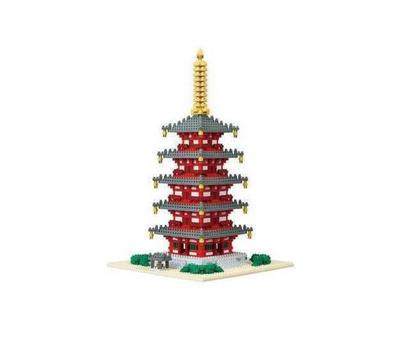 Kawada NB-031 Nanoblock Παγόδα Πέντε Ορόφων DELUXE EDITION Ιαπωνία ΝΕΟ