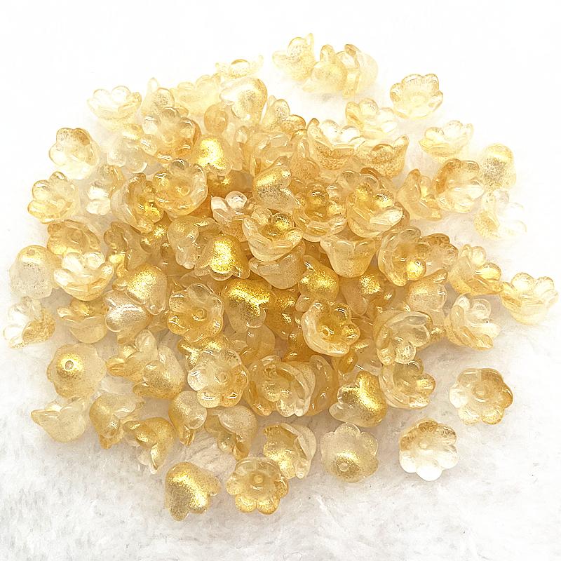 20pcs 7X12mm Colorful Bellflower Lampwork Beads Caps Glass Spacer Beads For Jewelry Making DIY Bracelets Hairpin Accessories