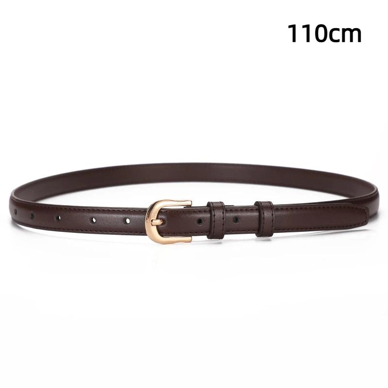 Women'S Belt With Fine Matching Western Pants 2Cm Wide Pu Leather Metal Buckle Belt Simple Versatile  Decoration
