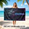 City Cyberpunk Theme Soft Beach Towel Personalized Custom Name Text Towel Portable for Beach Pool Travel