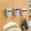 4pcs Cute Cartoon Cat Hooks No Drill, Traceless Wall Mount for Coats, Hats  Fashion Glasses Storage