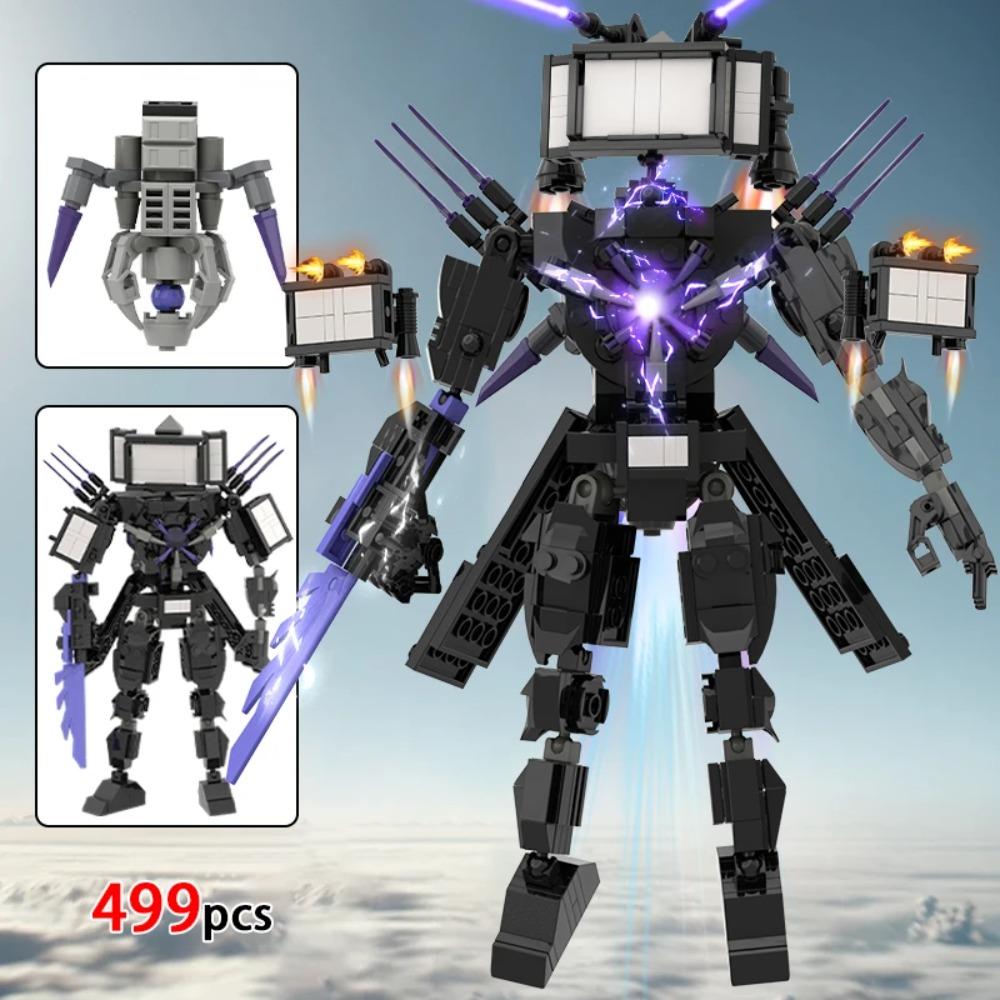 MOC Skibidi Toileted Giant Titan TVman Upgrade Speakerman Building Blocks Action Figure Model Construction DIY Bricks Toy Fan