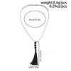 Ingemark Trendy Simple Black Acrylic Round Beads Long Necklace for Women Vintage Adjustable Rope Chain New Jewelry Accessories