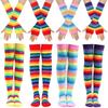 Purple Stockings Party Props 2 Piece Set Striped Over The Knee Socks Colored Striped Gloves New Casual Stockings