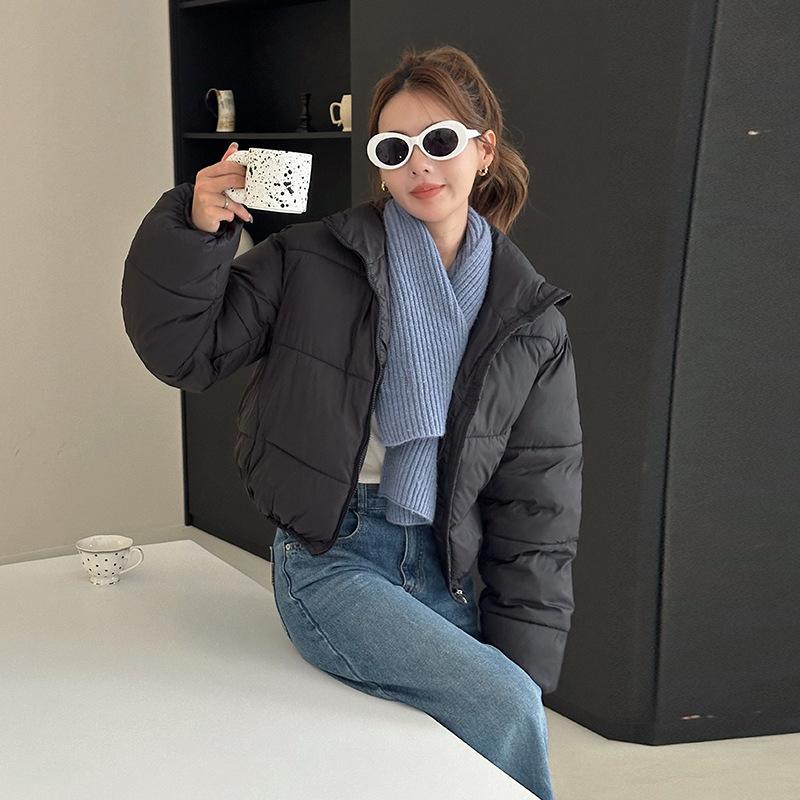 

New short down cotton clothes women s thickened cotton clothes stand-up collar small bread clothes trendy S