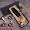 Retro Metal Pen Tube Stainless Steel Nibs Dip Writing  Pen Student Gift with Packing Box