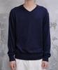 Daibeuin Loosed Fine Wool V-Neck Knit (Navy)