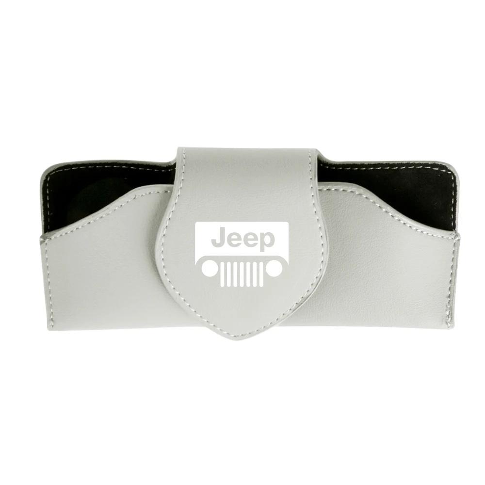 Protective Leather Car Sun Visor Sunglasses Case for Jeep Renegade Wrangler JK JL All Models Eyeglasses Holder Auto Accessories AMN1
