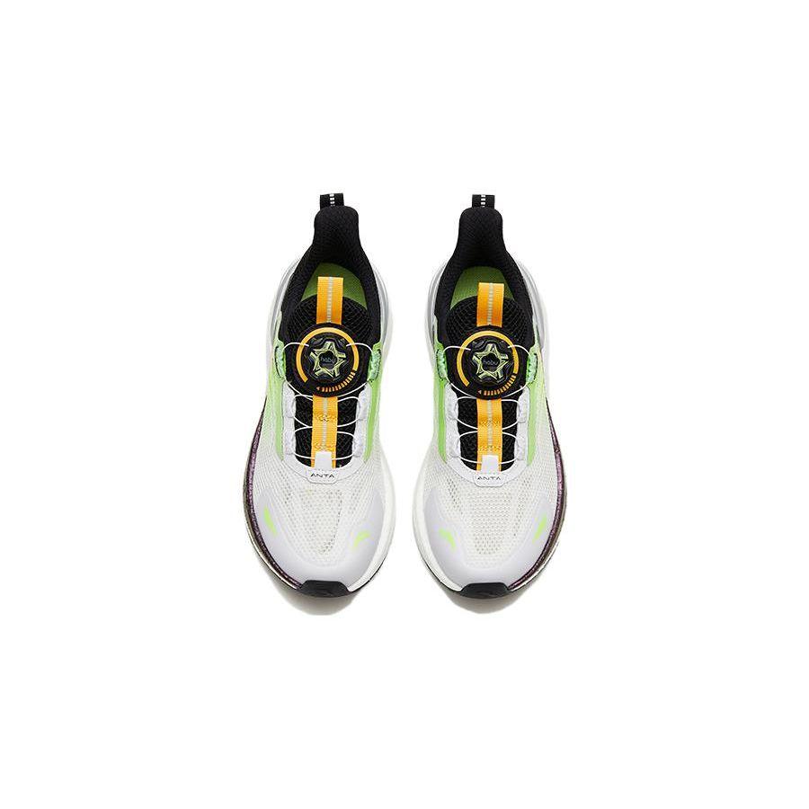 Anta Kids Non-Slip Shock Absorbing Wear-Resistant Low-Top Running Shoes Kids Sneaker Green Black White 312255570-1
