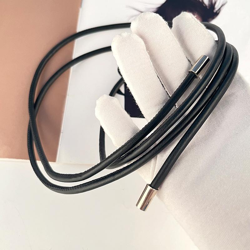 Women's PU Leather Thin Belt, Fashionable and Versatile Decoration, Knotted Waist Rope, Waist Chain, and Dress Decoration Generation