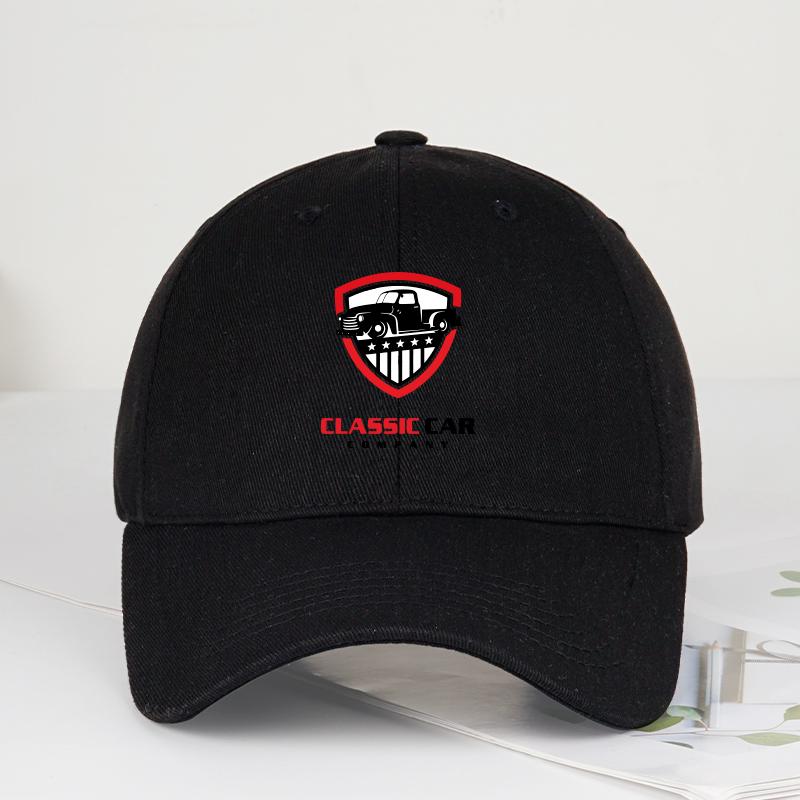 Retro Car Emblem Printed SoftTop Baseball Cap Soft Comfortable Lightweight Breathable Adjustable Vintage Rugged Automotive