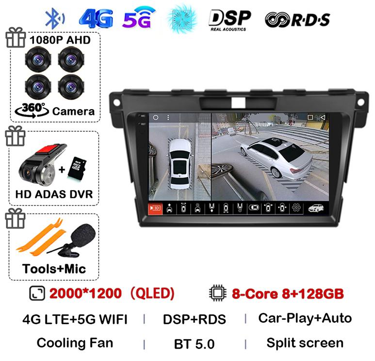 Android 14 Carplay For MAZDA CX-7 CX7 CX 7 2007 2008 2009 2010 2011 2012 2013 2014 Car Radio GPS Multimedia Video Player Stereo