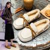 Bow-tie Fluffy Shoes for Women's Autumn and Winter Wear 2025 New Plush One-pedal Giant Comfortable Giant Warm Doudou Shoes
