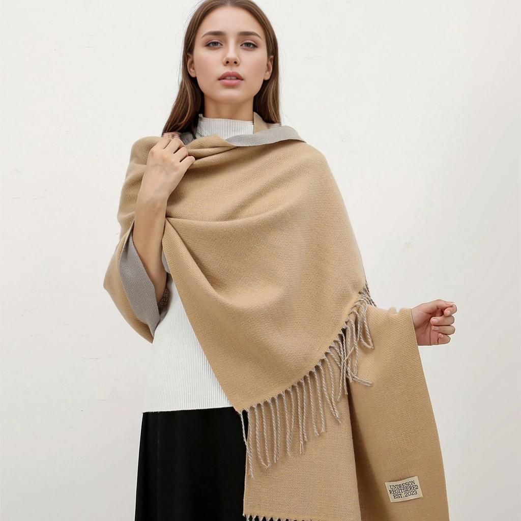 New Winter Cashmere Scarf For Women Long Warm Cashmere Shawl Hijab Wrap Female Solid Pashmina Bandana Head Scarf Bufanda