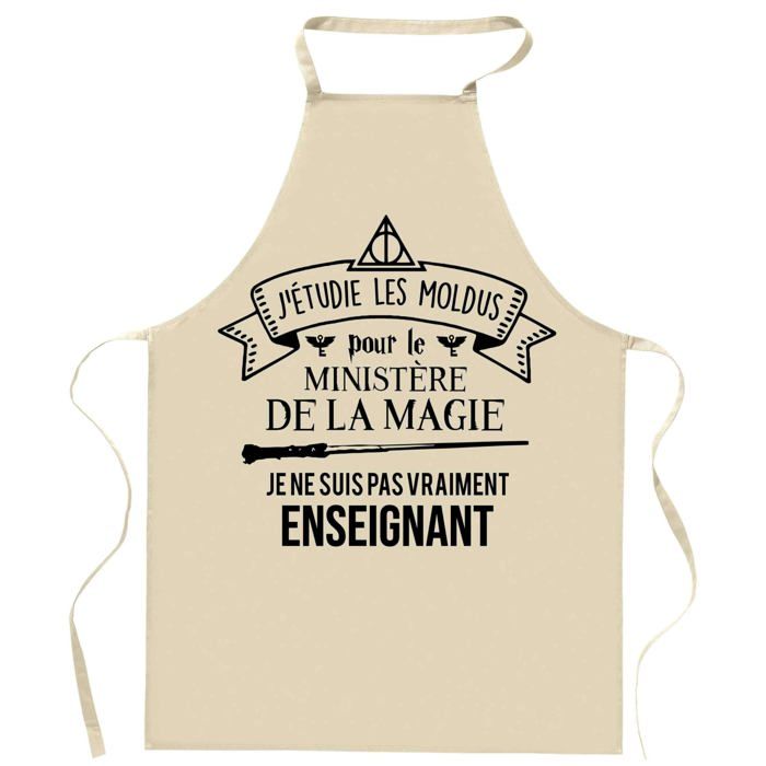 Tablier de cuisine - Planetee - Ministère de la Magie - Coton épais - Impression française