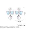 Women's Light Luxury Design Elegant Drip Oil Imitation Pearl Bow Earrings Fashionable And Versatile Niche Design Earrings